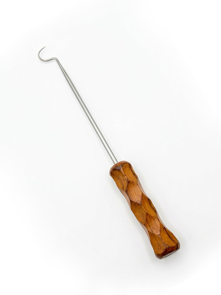 Kitchen Surgical Hooker stainless steel kitchen hook with carved teak wood handle